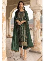 Georgette Green Eid Wear Sequins Work Pakistani Suit